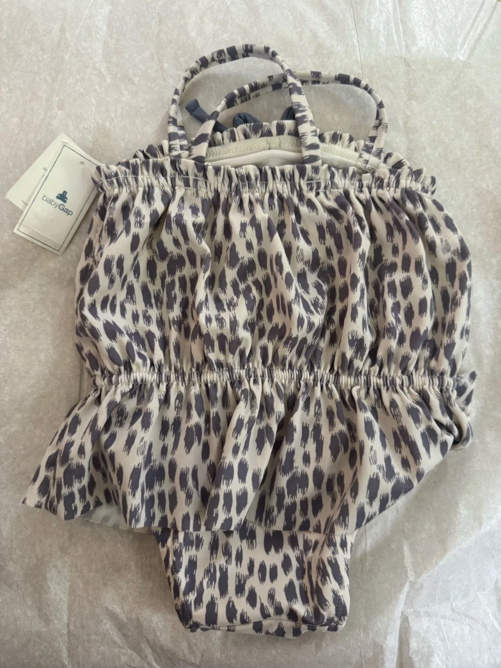 Baby Gap Newborn 0-6 Months Girls UPF 50+ Leopard Print One-Piece Swimsuit NWT